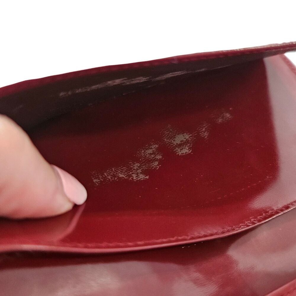 Gucci (Authentic) Burgundy Patent Leather GG Vintage Tri-fold Long Wallet, EUC - Picture 10 of 12